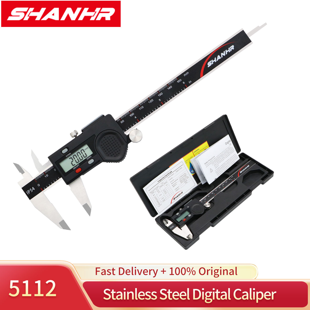 Digital Caliper 150Mm Stainless Steel - SHANHR Poinçonneuse numérique électronique 150 mm,