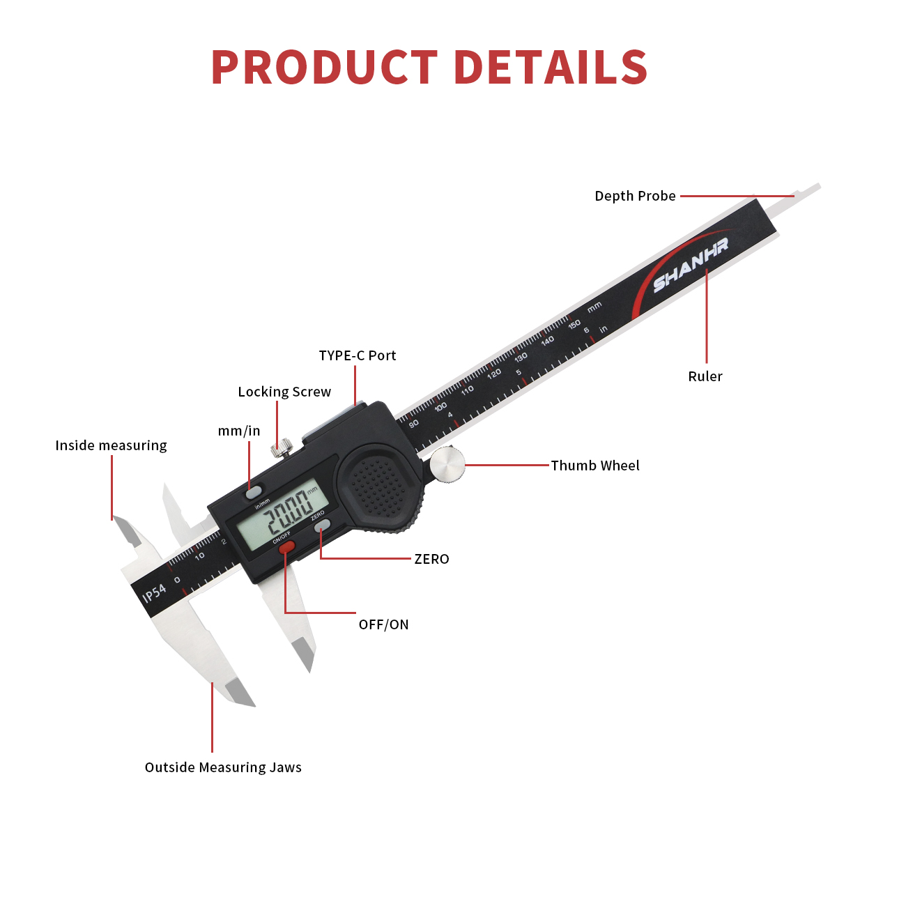 SHANHR Poinçonneuse numérique  - Digital Caliper 150Mm Stainless Steel avis et prix